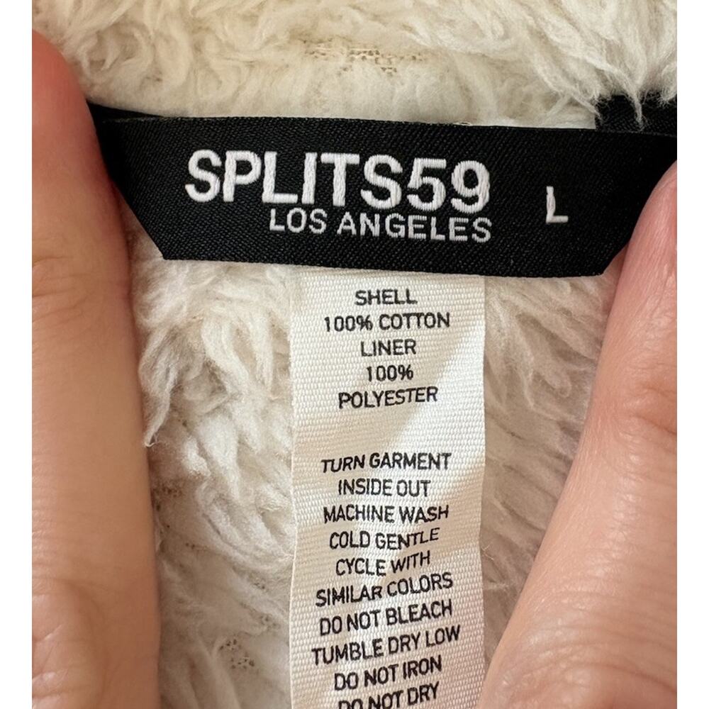 Splits 59 Women’s Fuzzy lined full zip Hoodie Jacket Size L White CC - Picture 3 of 7